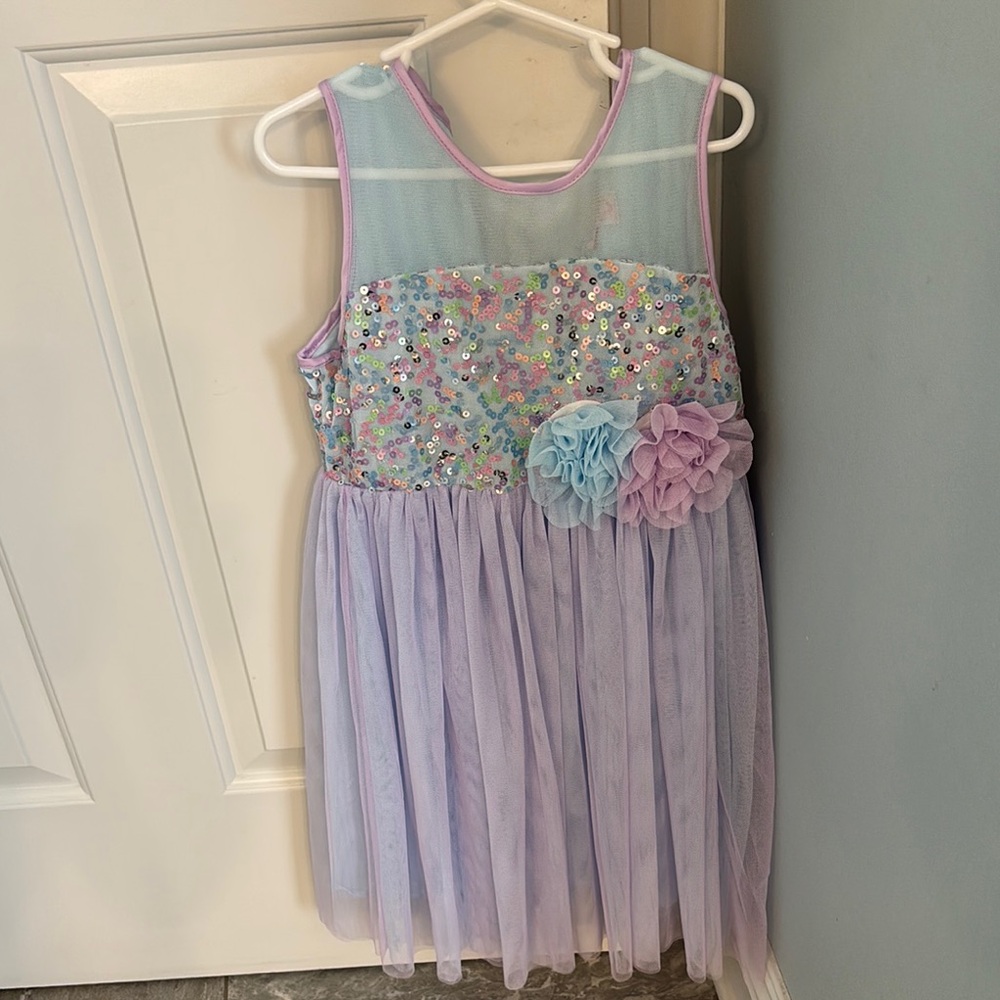 Popatu Lavender Sequin Kids Dress